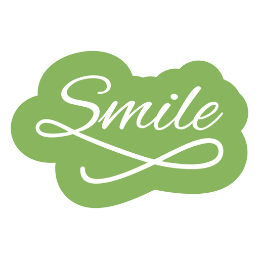 Letras de palabra verde sonrisa Diseño PNG