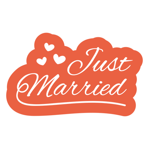 Just Married Elegant Lettering PNG Design