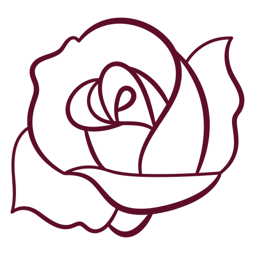 Botânico de traço de rosa Desenho PNG