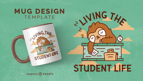 Faultier-Tier-Studenten-Schlafbecher-Design