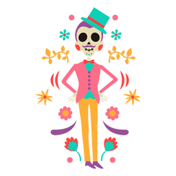 Hombre esqueleto mexicano otomí Diseño PNG
