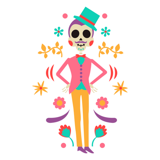 Hombre esqueleto mexicano otom? Diseño PNG