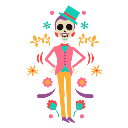 Hombre esqueleto mexicano otomí Diseño PNG