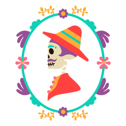 Retrato de esqueleto mexicano de Otomi Transparent PNG