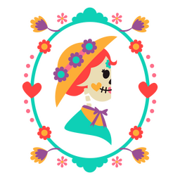 Retrato de mulher esqueleto mexicano Otomi