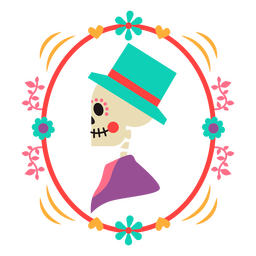 Perfil de esqueleto mexicano otomí Diseño PNG