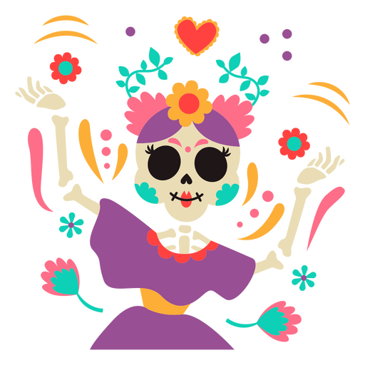 Danza del esqueleto mexicano otomí Diseño PNG