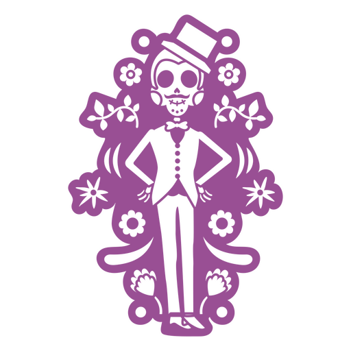 Hombre esqueleto otomí mexicano Diseño PNG