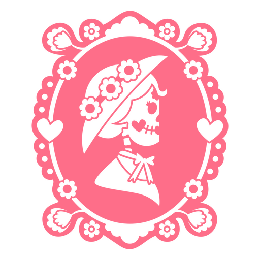 Mexikanisches Otomi-Skelett-Catrina-Porträt PNG-Design