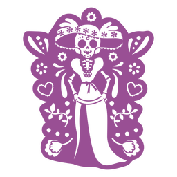 Catrina otomí mexicana Diseño PNG