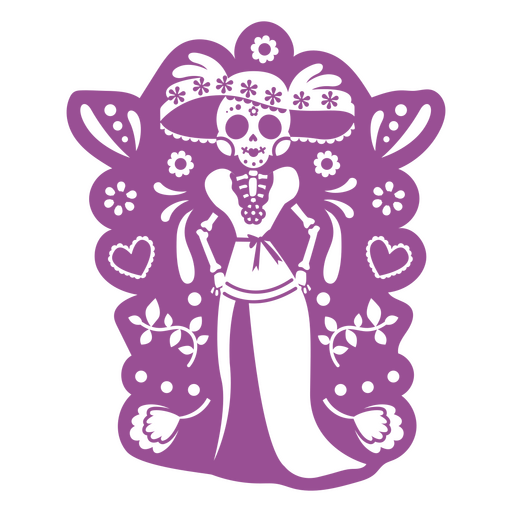 Catrina otomí mexicana Diseño PNG