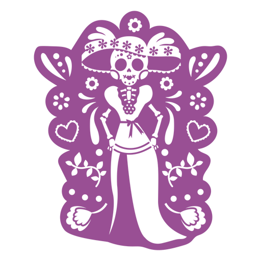 Mexican Otomi Catrina PNG Design
