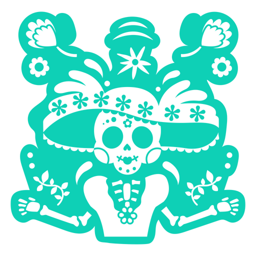 Catrina otomí mexicana bailando Diseño PNG