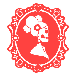Perfil de esqueleto floral mexicano Desenho PNG