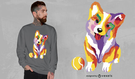 Design de t-shirt de cão fofo bebê corgi