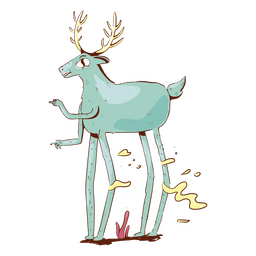 Anti Christmas reindeer weird character PNG Design