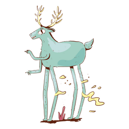 Personaje extraño anti reno navideño. Diseño PNG