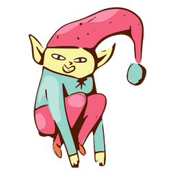 Anti Christmas elf weird character PNG Design