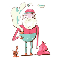 Anti Christmas weird Santa Claus character PNG Design