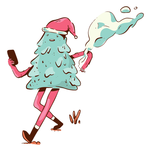 Anti Christmas tree weird character PNG Design