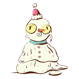 Anti Christmas snowman weird character PNG Design