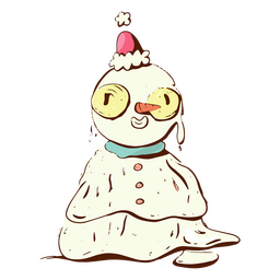 Anti-Weihnachtsschneemann seltsamer Charakter PNG-Design