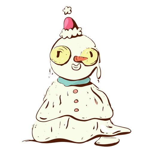 Anti Christmas snowman weird character PNG Design