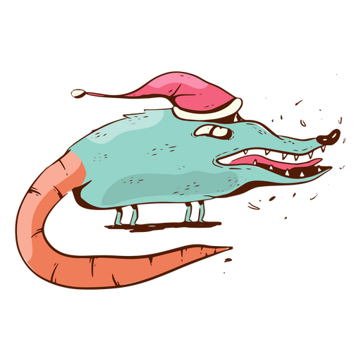 Anti Christmas rat weird character PNG Design
