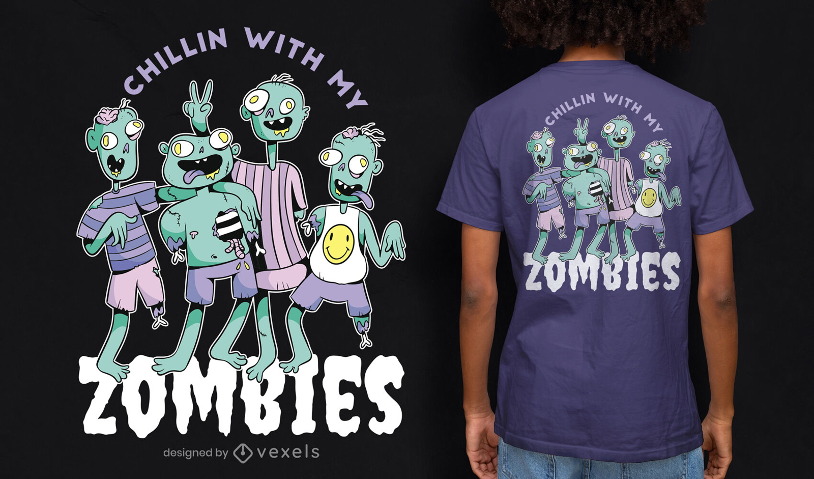 Diseño de camiseta de zombies escalofriantes divertidos