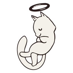 Icono de gato ángel Diseño PNG