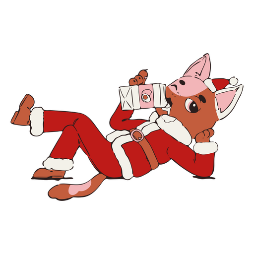 Personaje animal de navidad santa Diseño PNG