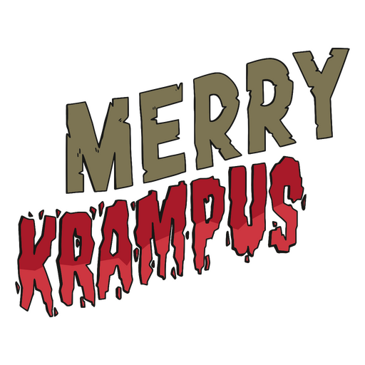 Merry krampus color stroke quote PNG Design