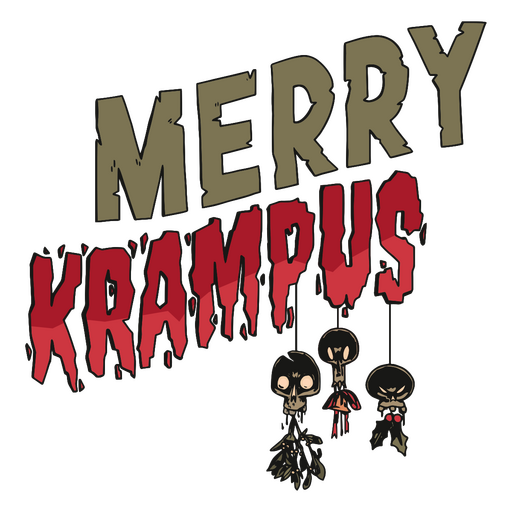 Merry krampus quote color stroke PNG Design