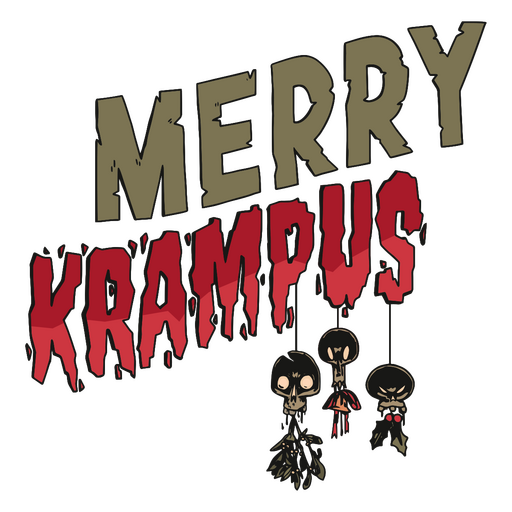 Traço de cor de citação de krampus feliz Desenho PNG