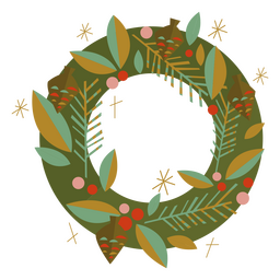 Wreath flat christmas elements PNG Design Transparent PNG