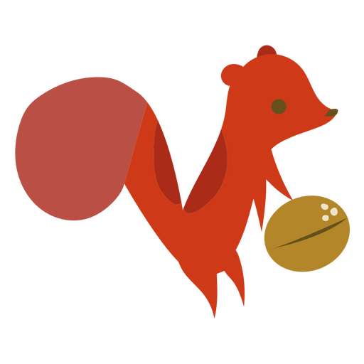 Squirrel flat nut PNG Design