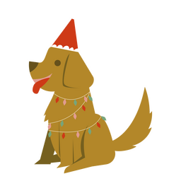 Weihnachtshund flach PNG-Design