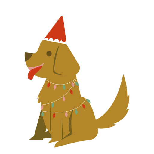 Christmas dog flat PNG Design