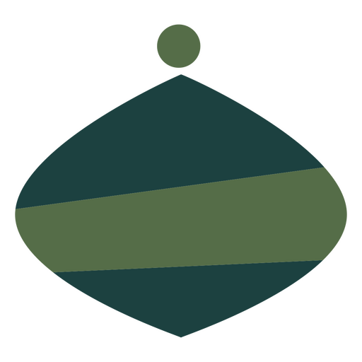 Flache Weihnachtsverzierung grün PNG-Design