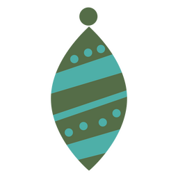 Christmas flat ornament green and blue PNG Design Transparent PNG