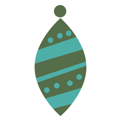 Ornamento plano de natal verde e azul Desenho PNG