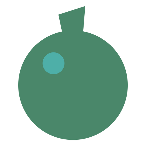 Flache Weihnachtsverzierungen grün PNG-Design