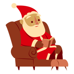 Reading Santa Claus on Couch PNG Design Transparent PNG