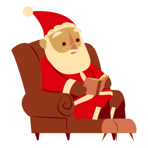 Weihnachtsmann auf der Couch lesen PNG-Design