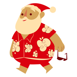 Tropical Papai Noel com óculos de sol Desenho PNG
