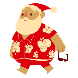 Tropical Santa Claus with Sunglasses PNG Design Transparent PNG