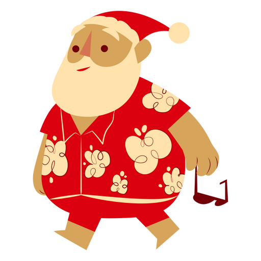 Tropical Papai Noel com óculos de sol Desenho PNG