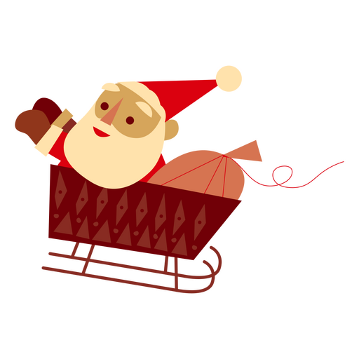 Papai Noel no trenó com presentes Desenho PNG