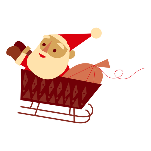 Santa Claus in Sleigh with Gifts PNG Design