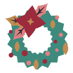 Guirnalda plana de decoración navideña Diseño PNG